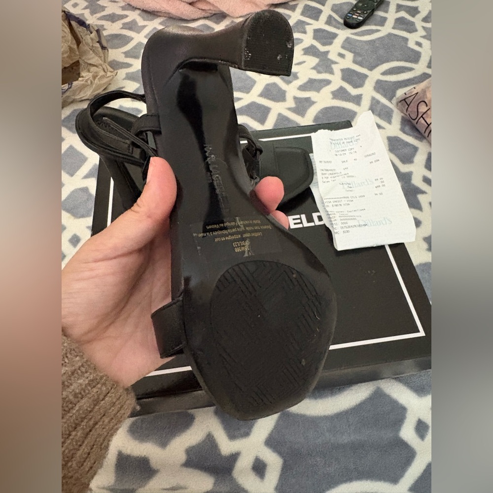Karl Lagerfeld Black Padded Strap Sandals - Picture 3 of 6
